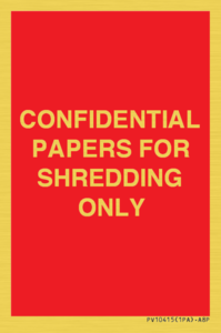 CONFIDENTIAL PAPERS FOR SHREDDING ONLY